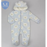 Baby Sky Teddy Printed Hooded Cuddle Fleece All In One (F22558) (Baby Sleepsuit) Mansuri